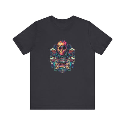 Welcome to Camp Crystal Lake Halloween T-Shirt, Unisex Jersey Short Sleeve Tee