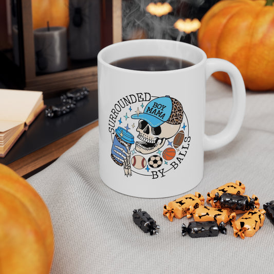 Surrounded By Balls Ceramic Mug 11oz