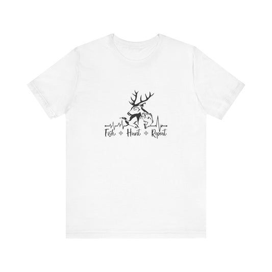 Fish, Hunt Repeat, Jersey Short Sleeve Tee