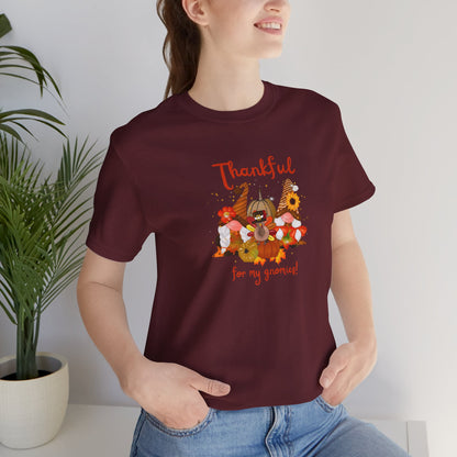Thankful For My Gnomies, Jersey Short Sleeve Tee