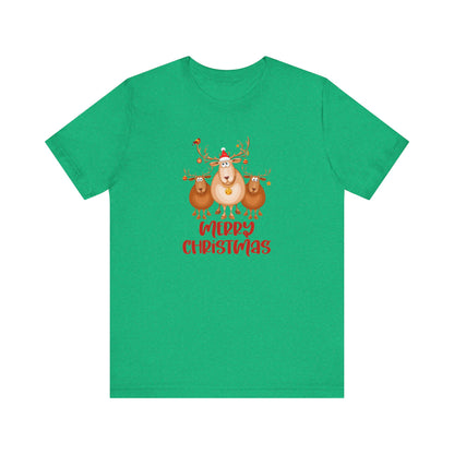 Merry Christmas Deer, Jersey Short Sleeve Tee