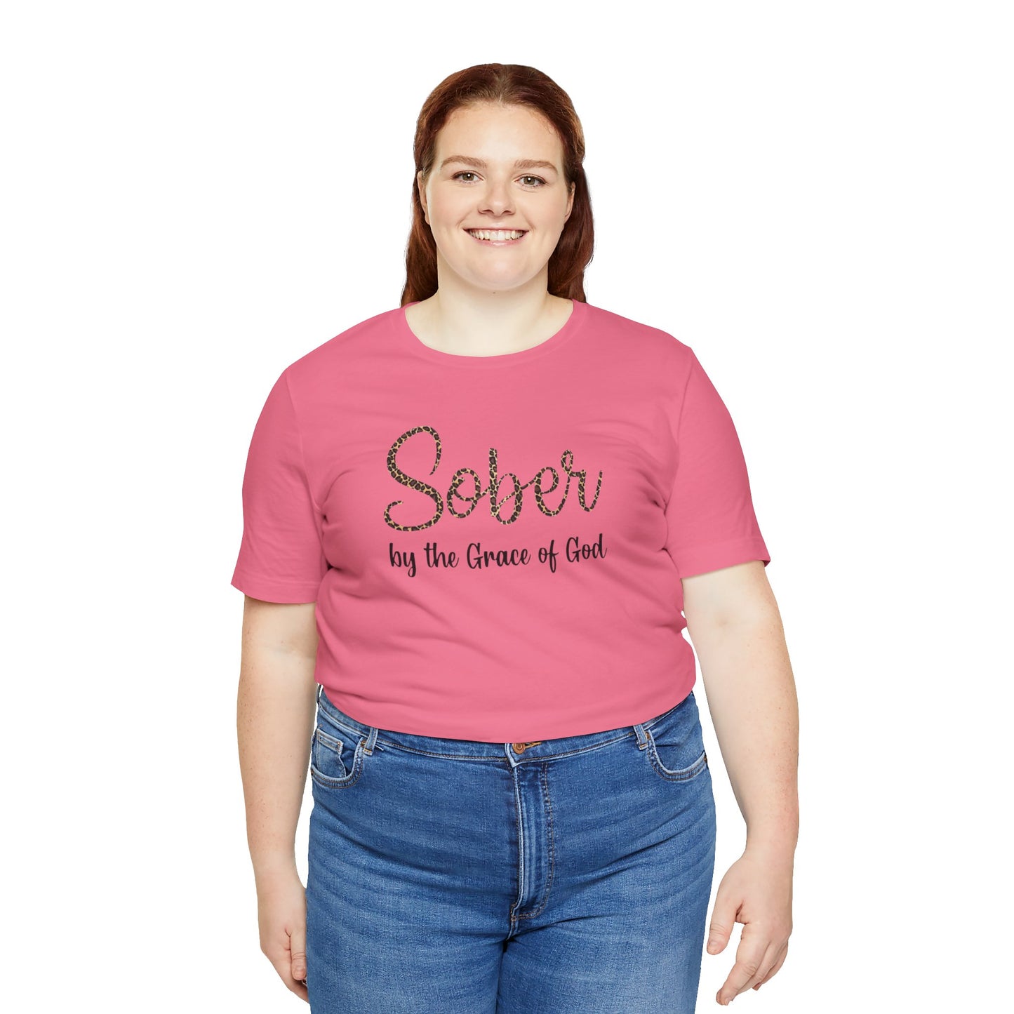 Sober By The Grace of God. Jersey Short Sleeve Tee