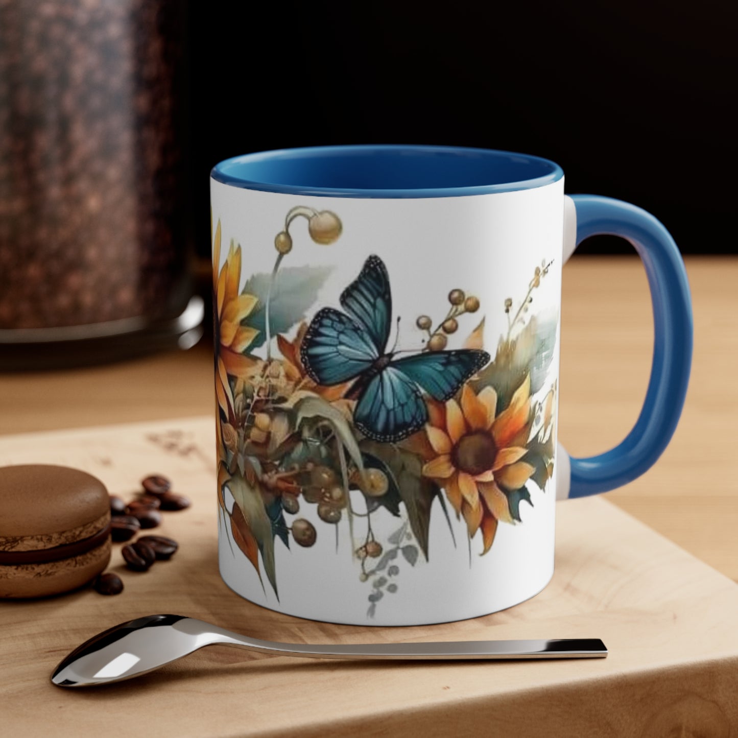 Butterflies and Sunflowers, Accent Coffee Mug, 11oz