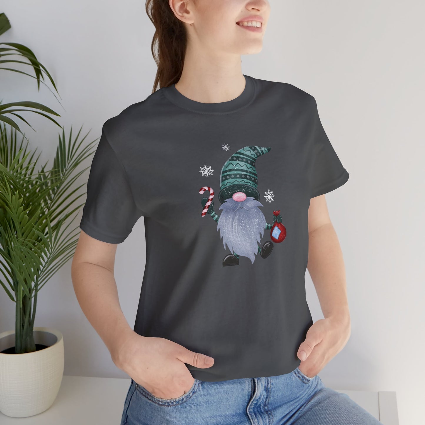 Happy Holidays, Party Gnome, Jersey Short Sleeve Tee