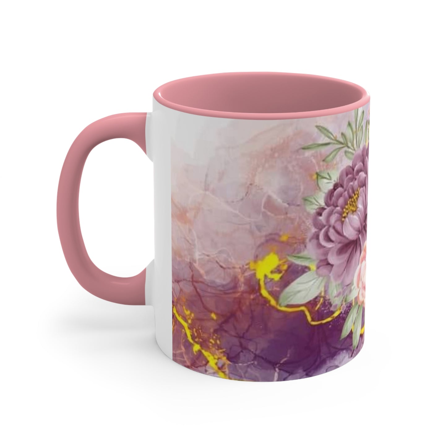 Purple and Pink Electric Flowers, Accent Coffee Mug, 11oz