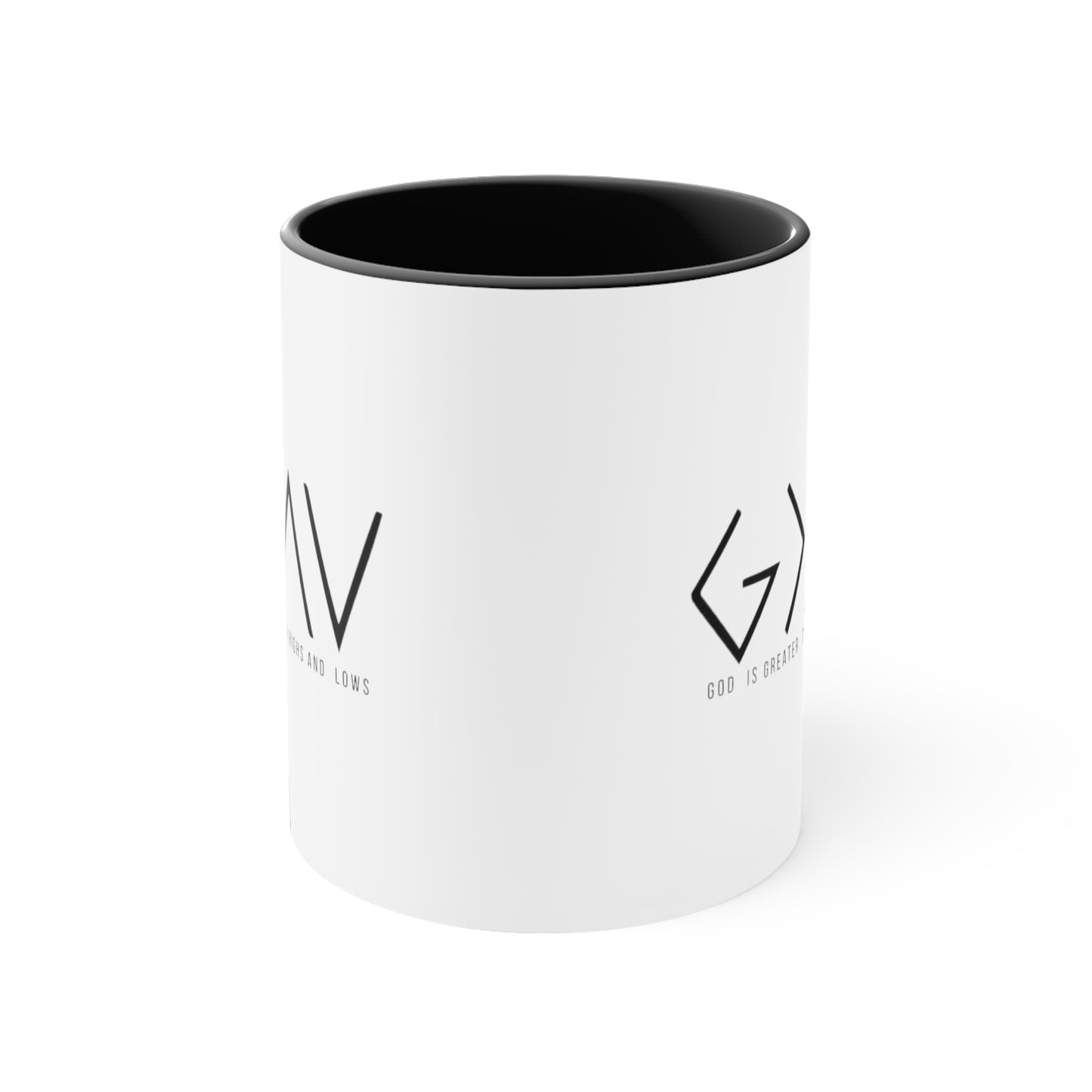 God is Greater Than Highs and Lows, Accent Coffee Mug, 11oz