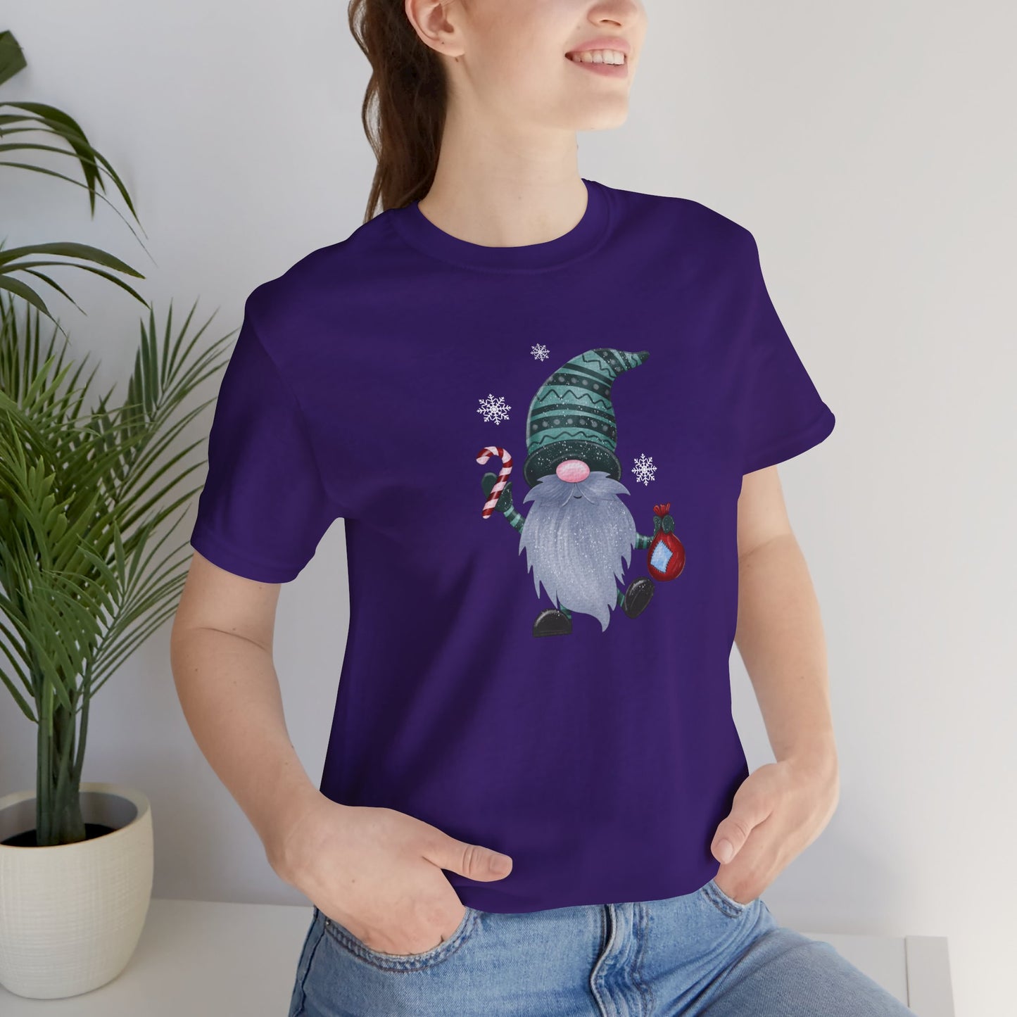 Happy Holidays, Party Gnome, Jersey Short Sleeve Tee