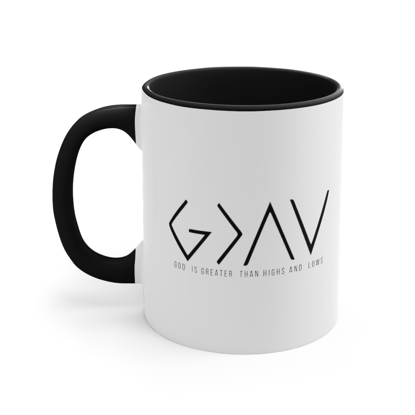 God is Greater Than Highs and Lows, Accent Coffee Mug, 11oz