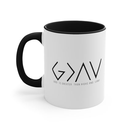 God is Greater Than Highs and Lows, Accent Coffee Mug, 11oz