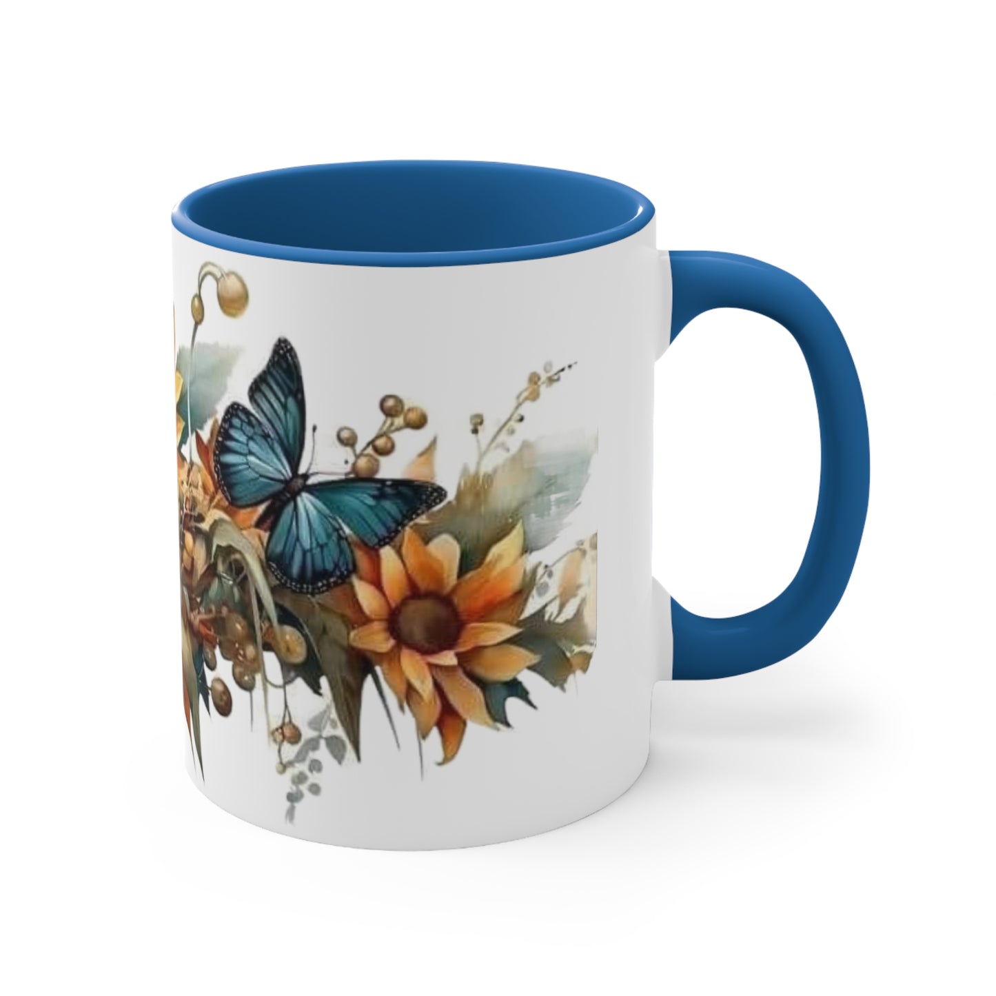 Butterflies and Sunflowers, Accent Coffee Mug, 11oz