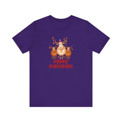 Merry Christmas Deer, Jersey Short Sleeve Tee