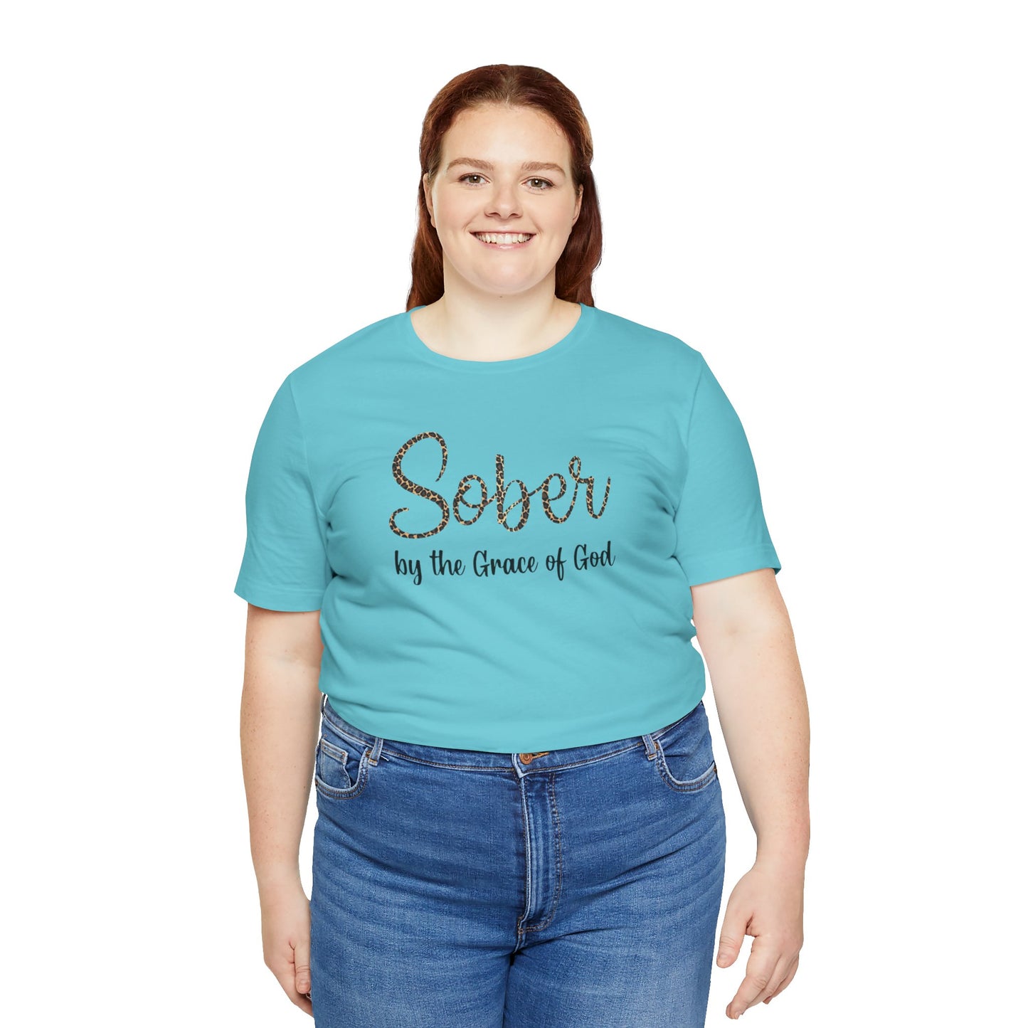 Sober By The Grace of God. Jersey Short Sleeve Tee