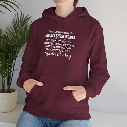 Don't Underestimate Cranky Short Women, Heavy Blend™ Hooded Sweatshirt