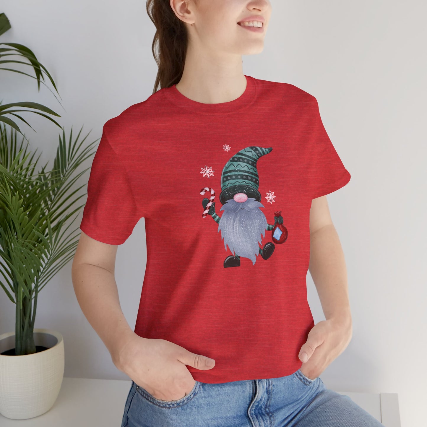 Happy Holidays, Party Gnome, Jersey Short Sleeve Tee