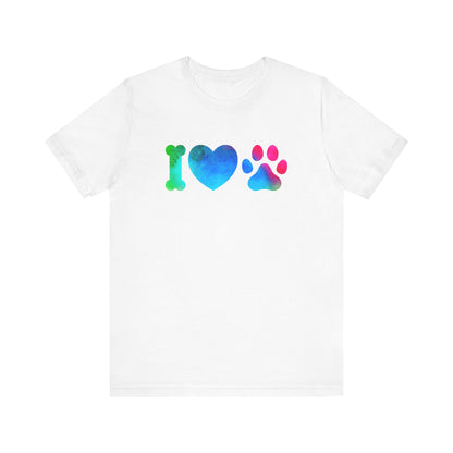 I love Paws,Jersey Short Sleeve Tee