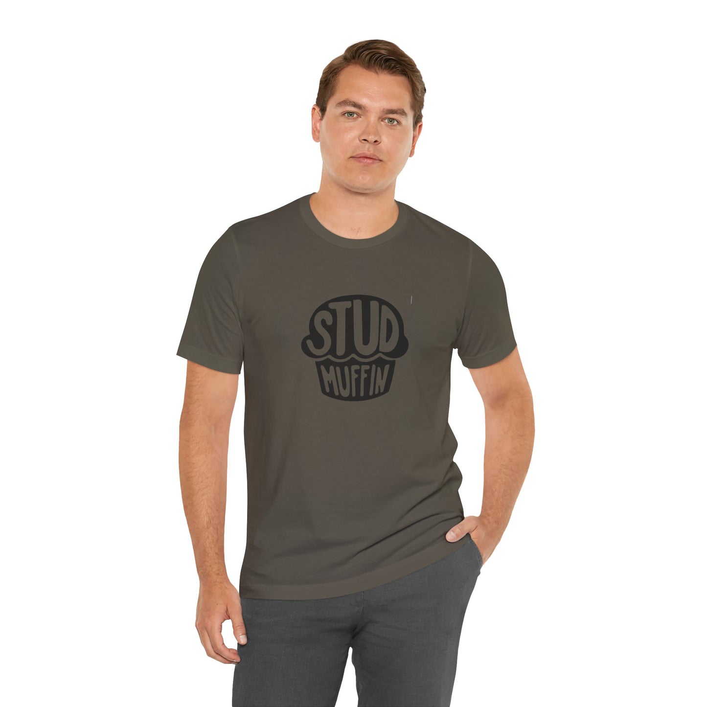 Stud Muffin, Unisex Jersey Short Sleeve Tee
