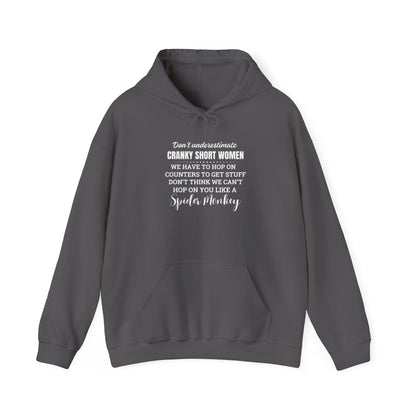 Don't Underestimate Cranky Short Women, Heavy Blend™ Hooded Sweatshirt
