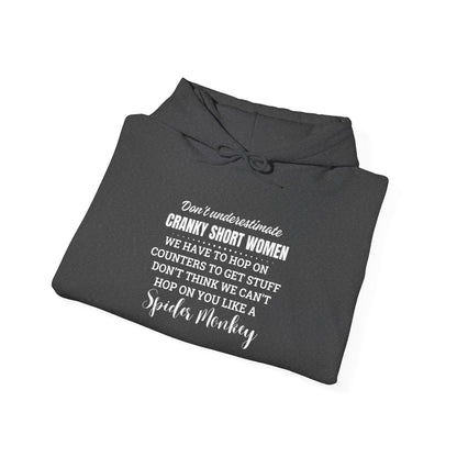 Don't Underestimate Cranky Short Women, Heavy Blend™ Hooded Sweatshirt
