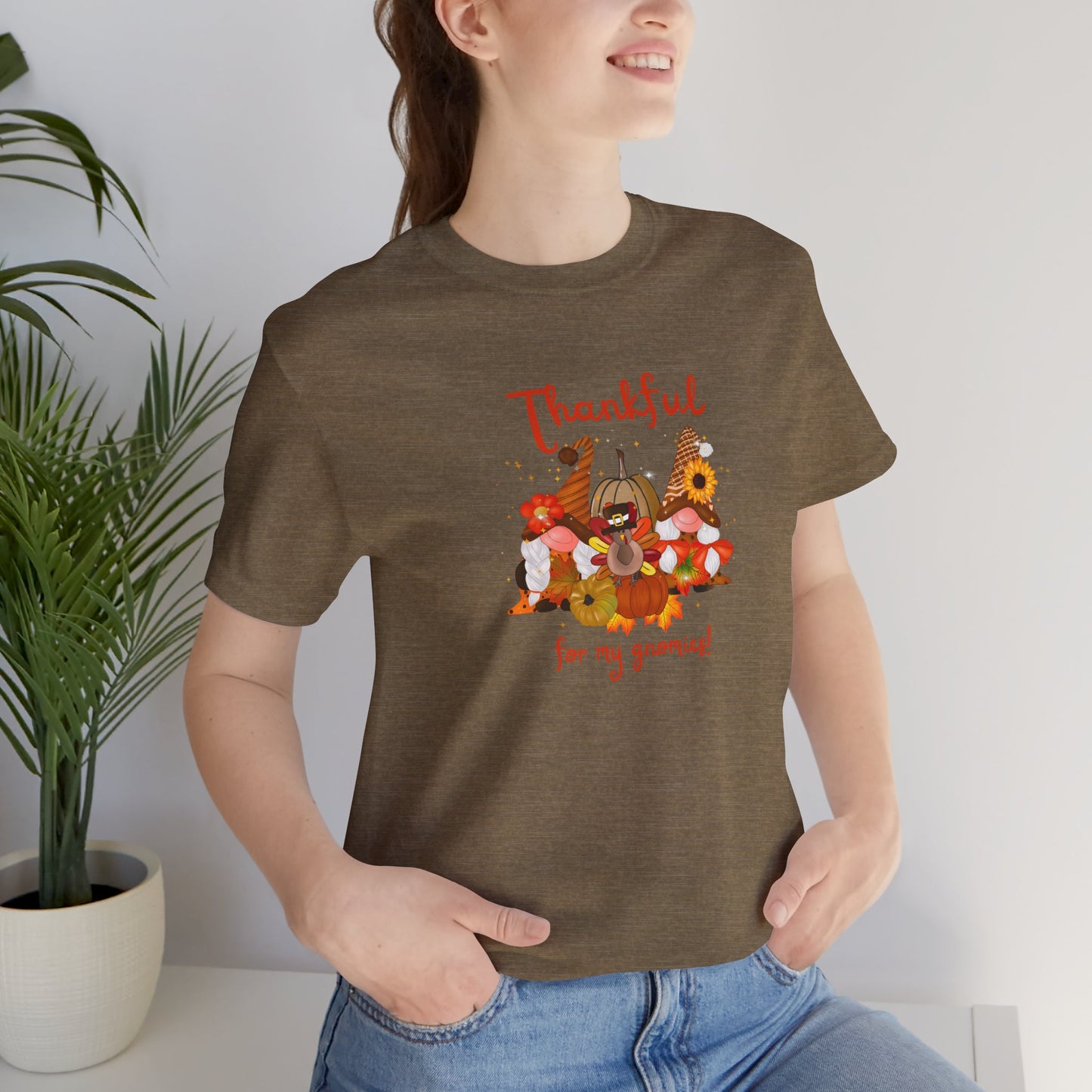 Thankful For My Gnomies, Jersey Short Sleeve Tee
