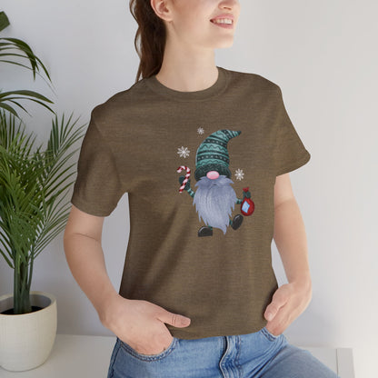 Happy Holidays, Party Gnome, Jersey Short Sleeve Tee