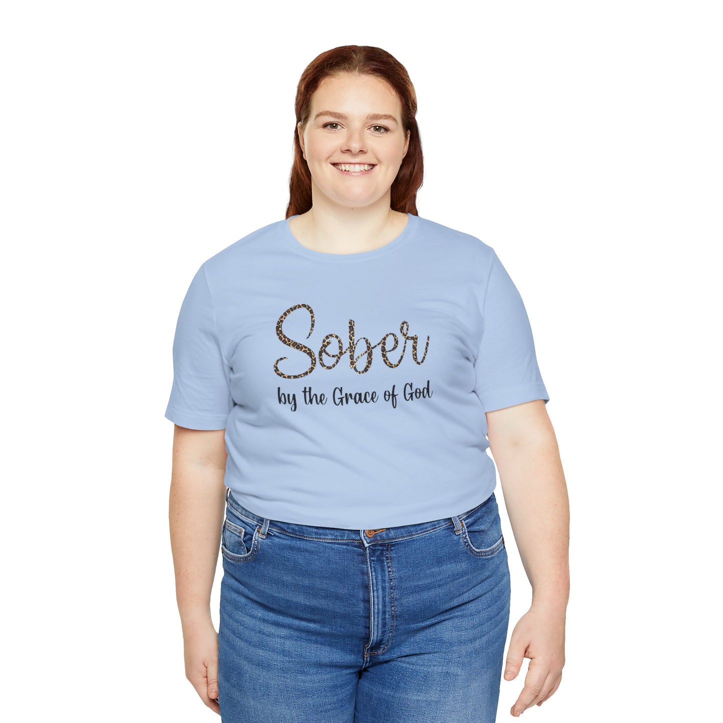 Sober By The Grace of God. Jersey Short Sleeve Tee