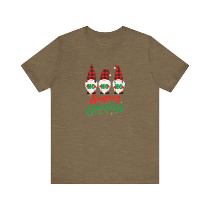 Season's Greeting Gnomes, Jersey Short Sleeve Tee