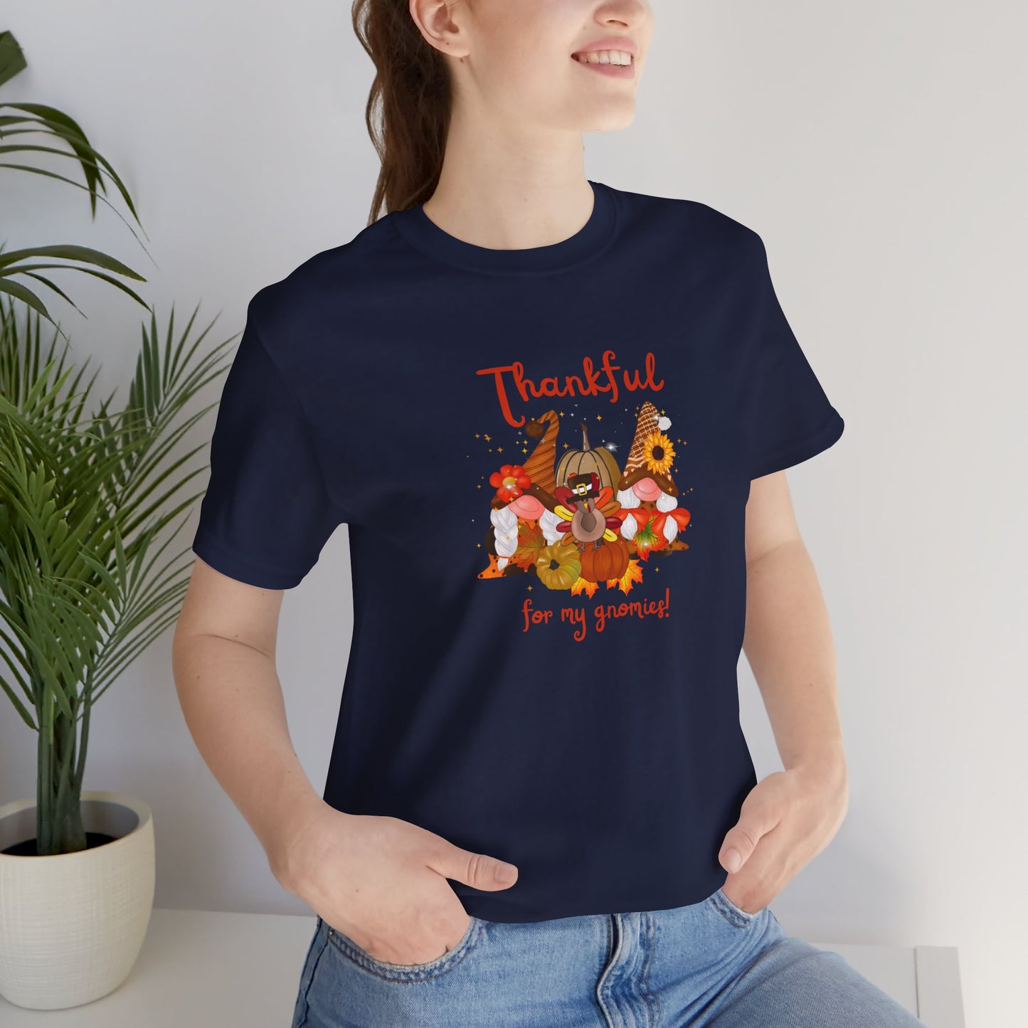 Thankful For My Gnomies, Jersey Short Sleeve Tee