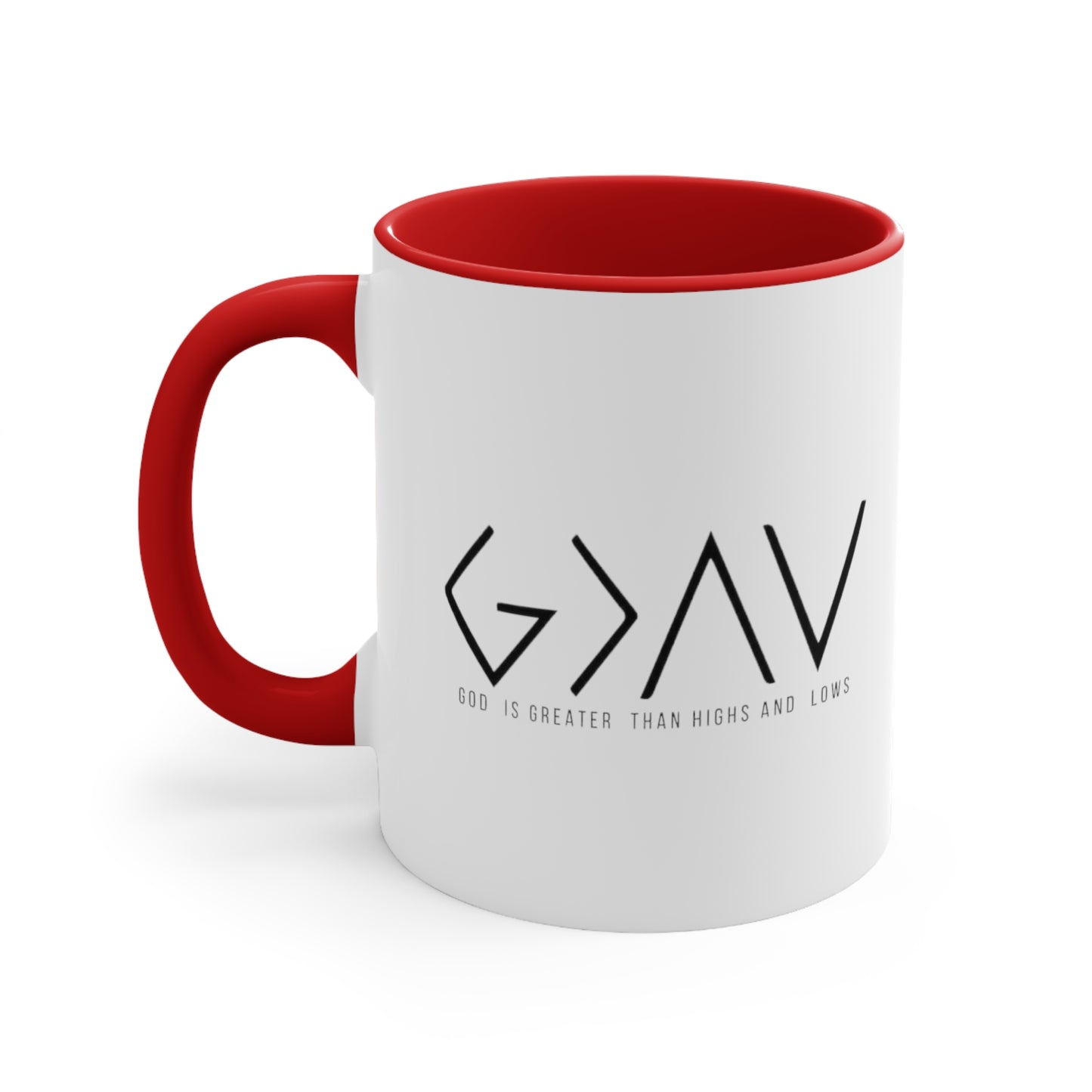 God is Greater Than Highs and Lows, Accent Coffee Mug, 11oz