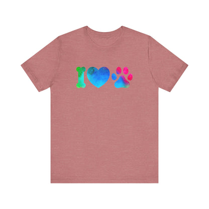 I love Paws,Jersey Short Sleeve Tee