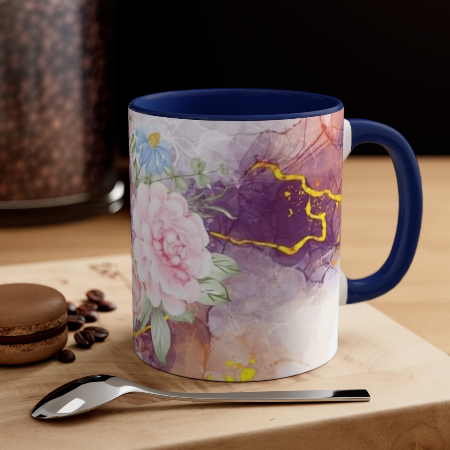 Purple and Pink Electric Flowers, Accent Coffee Mug, 11oz