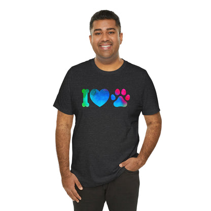 I love Paws,Jersey Short Sleeve Tee