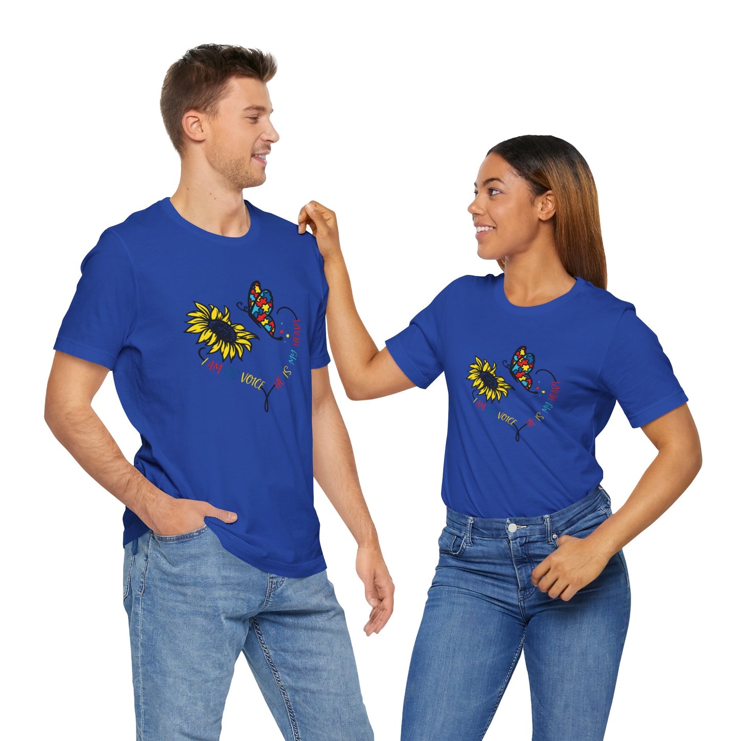 I Am His Voice, He Is My Heart Autism Shirt, Jersey Short Sleeve Tee