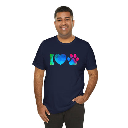 I love Paws,Jersey Short Sleeve Tee