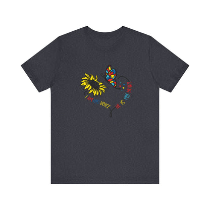 I Am His Voice, He Is My Heart Autism Shirt, Jersey Short Sleeve Tee