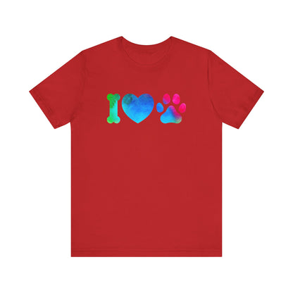 I love Paws,Jersey Short Sleeve Tee