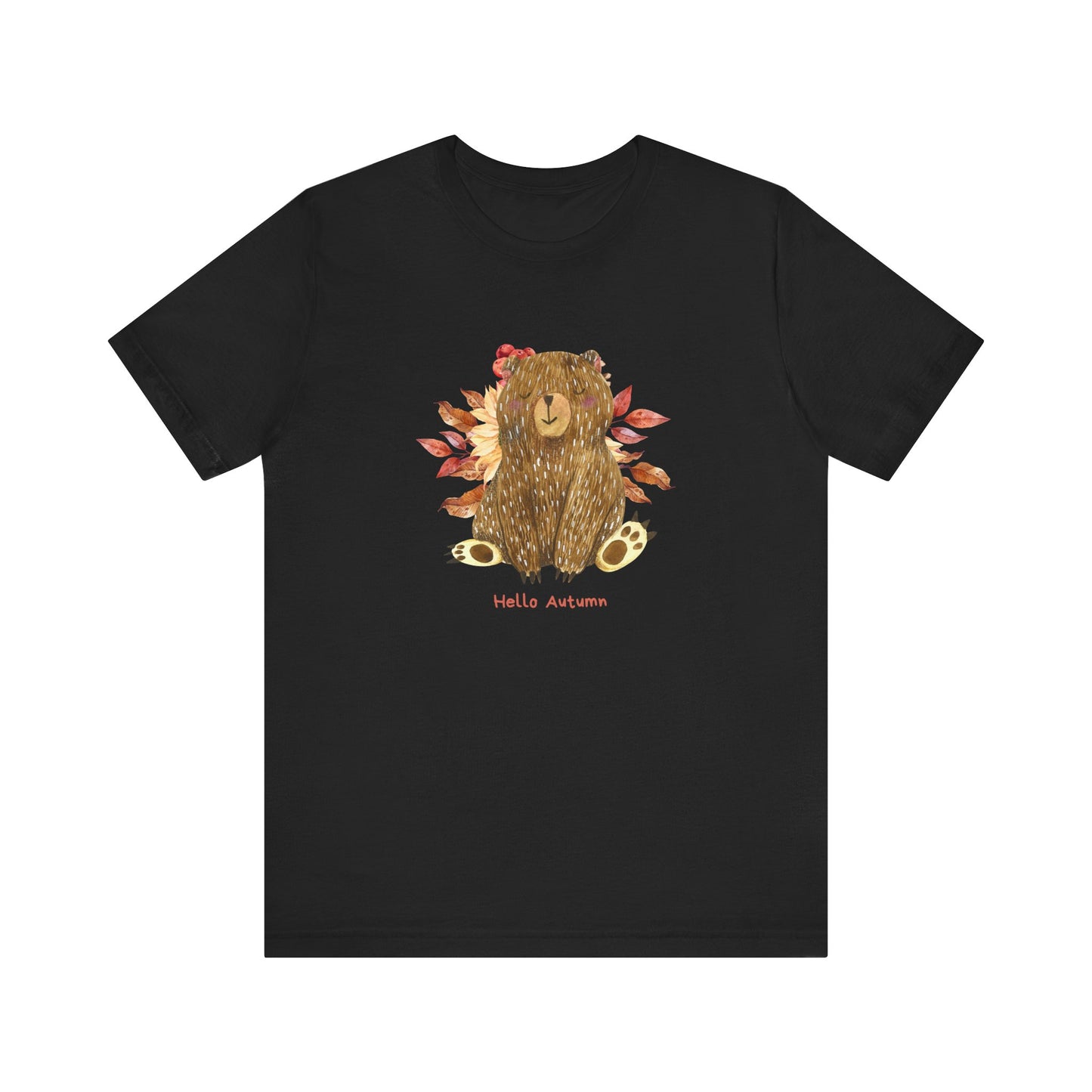 Hello Autumn Bear Jersey Short Sleeve Tee