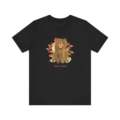 Hello Autumn Bear Jersey Short Sleeve Tee