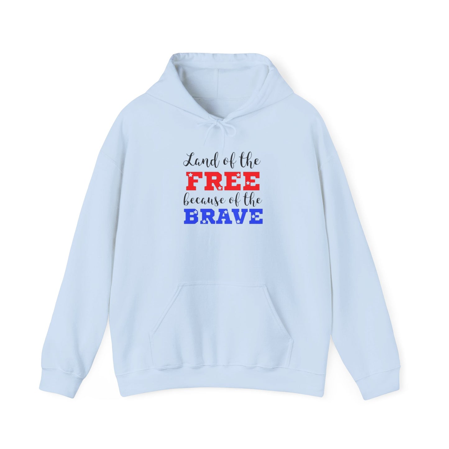 Land of The Free Because of the Brave hoodie, Heavy Blend™ Hooded Sweatshirt