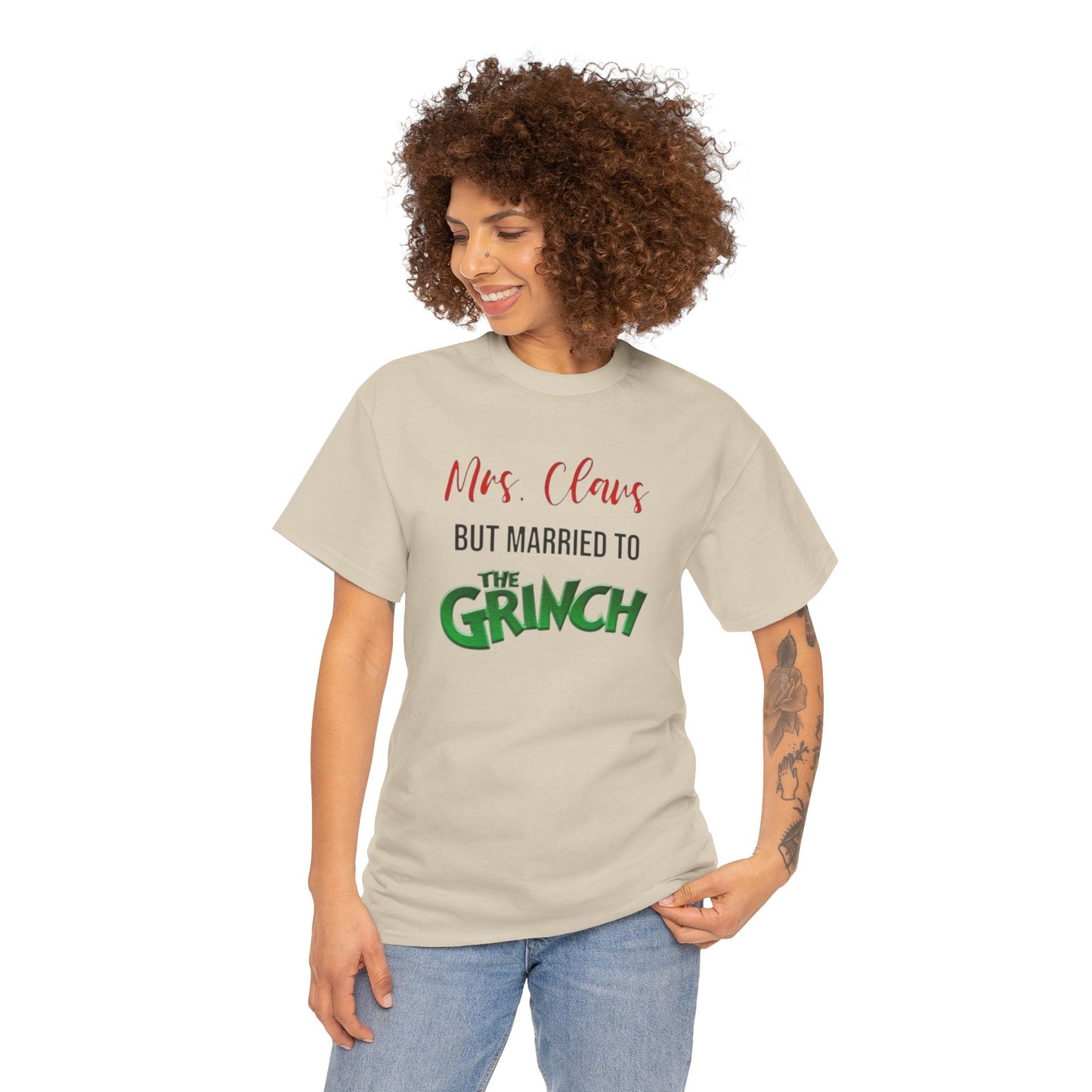 Mrs. Claus But Married to the Grinch, Heavy Cotton Tee