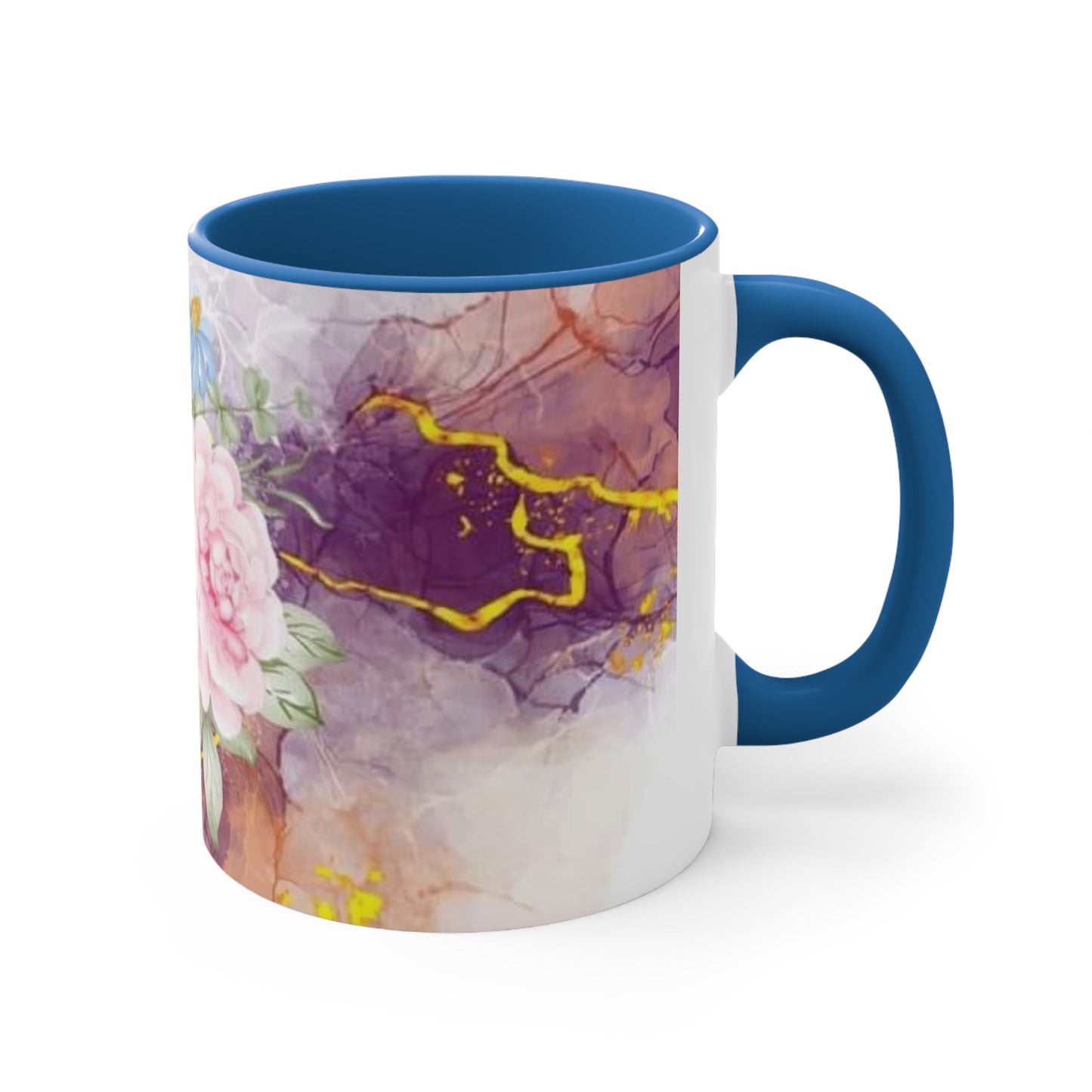 Purple and Pink Electric Flowers, Accent Coffee Mug, 11oz