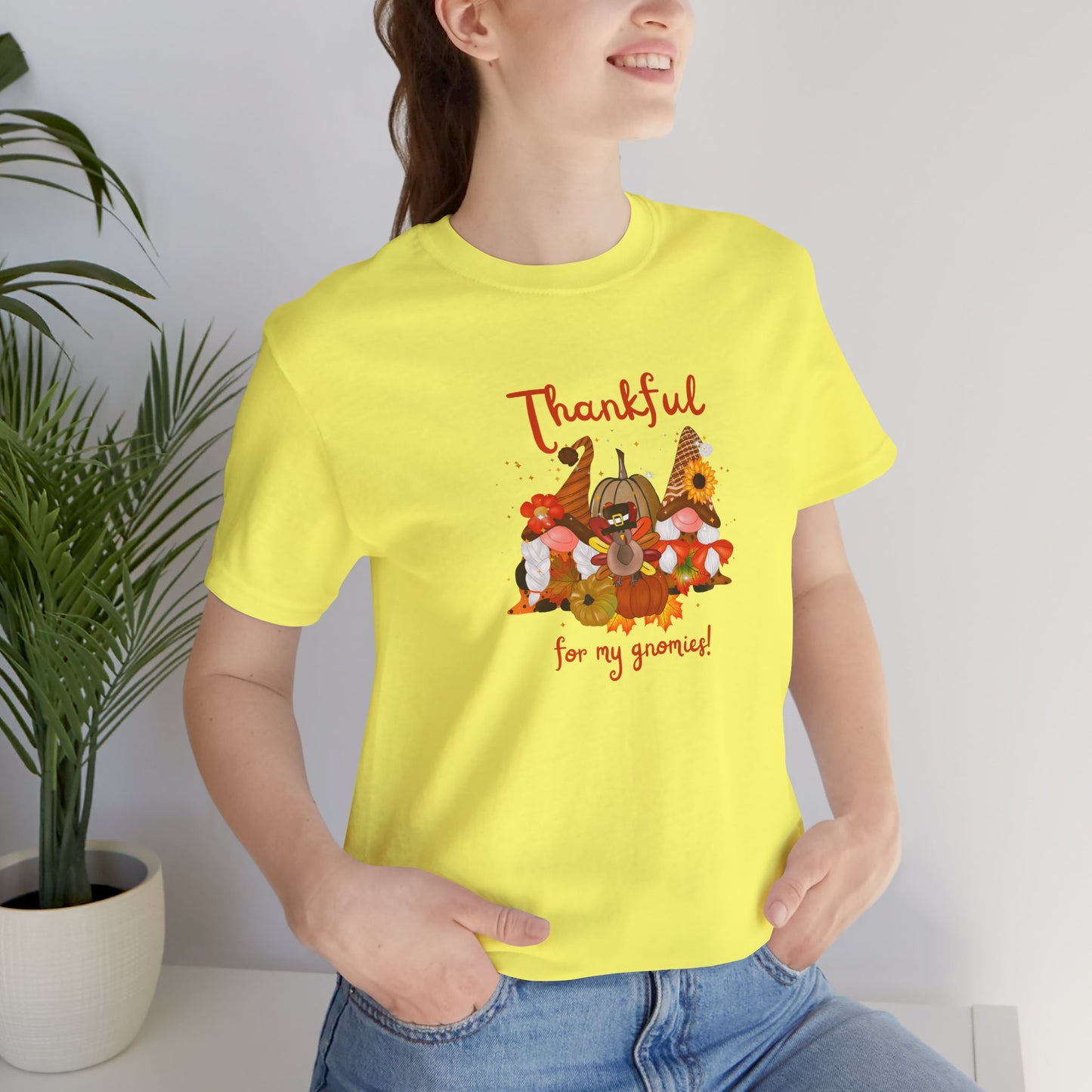 Thankful For My Gnomies, Jersey Short Sleeve Tee