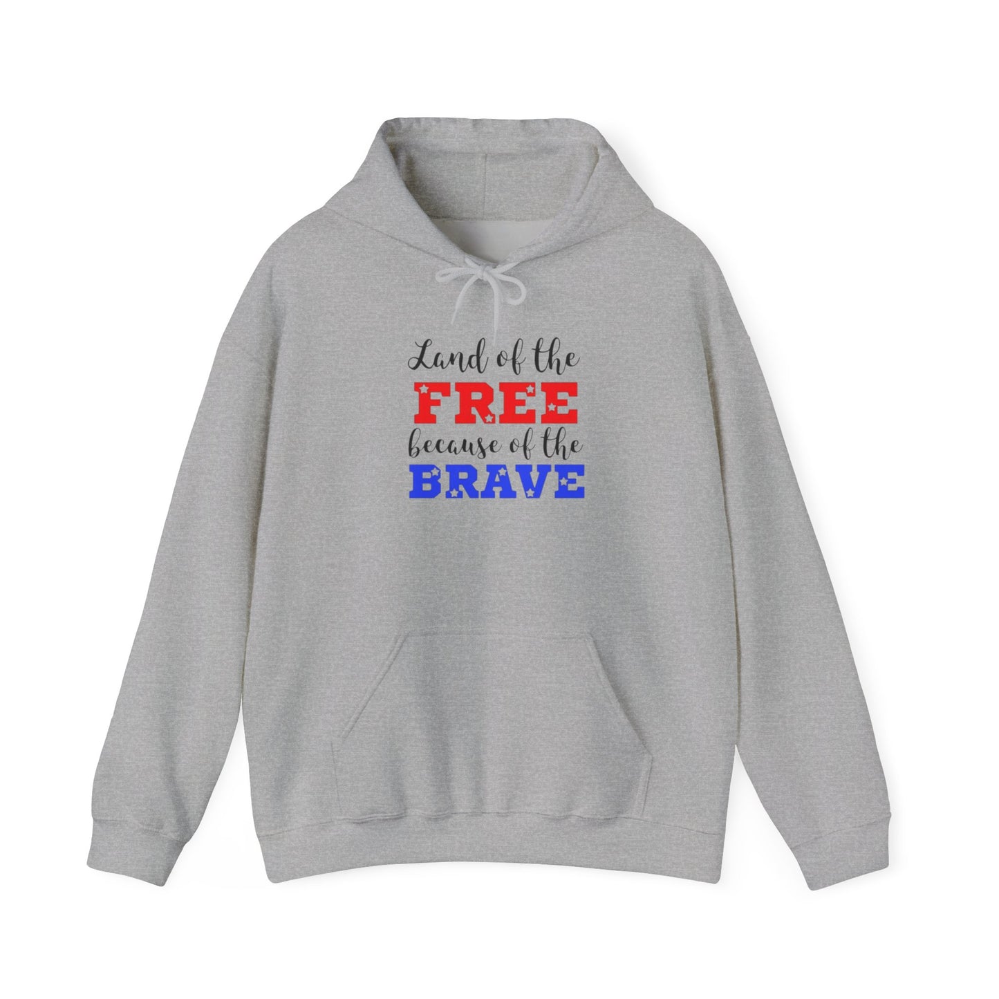 Land of The Free Because of the Brave hoodie, Heavy Blend™ Hooded Sweatshirt