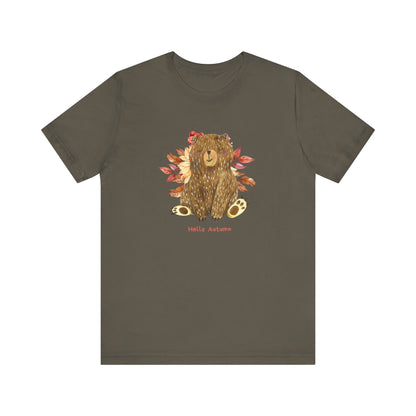 Hello Autumn Bear Jersey Short Sleeve Tee