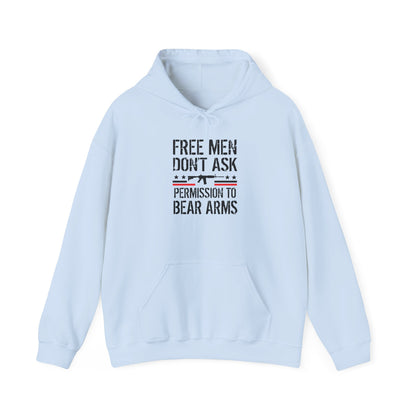 Free Men Don't Ask Permission To Bear Arms Hoodie,  Heavy Blend™ Hooded Sweatshirt