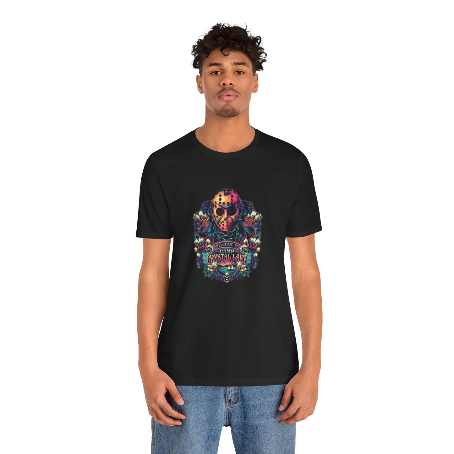 Welcome to Camp Crystal Lake Halloween T-Shirt, Unisex Jersey Short Sleeve Tee