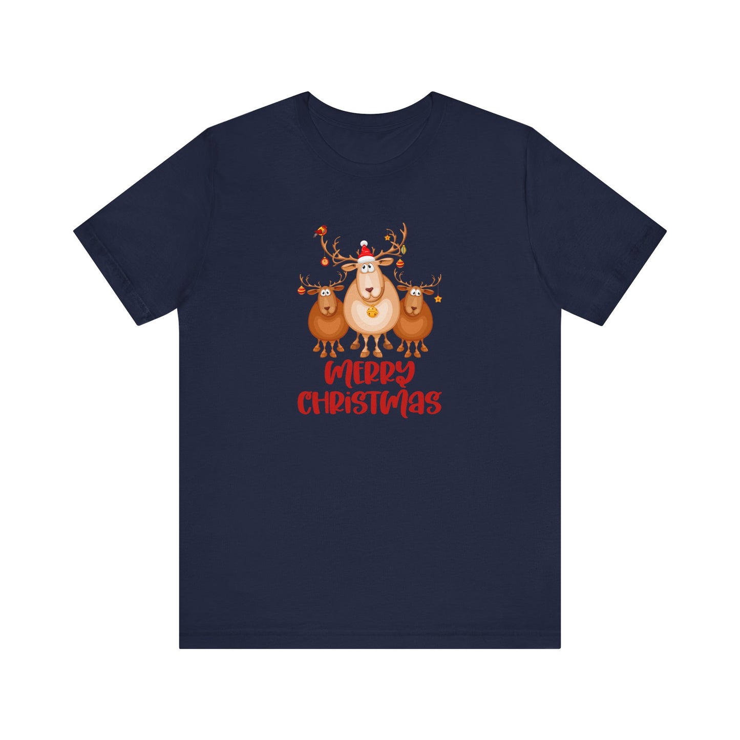 Merry Christmas Deer, Jersey Short Sleeve Tee