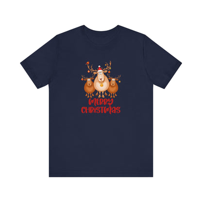 Merry Christmas Deer, Jersey Short Sleeve Tee