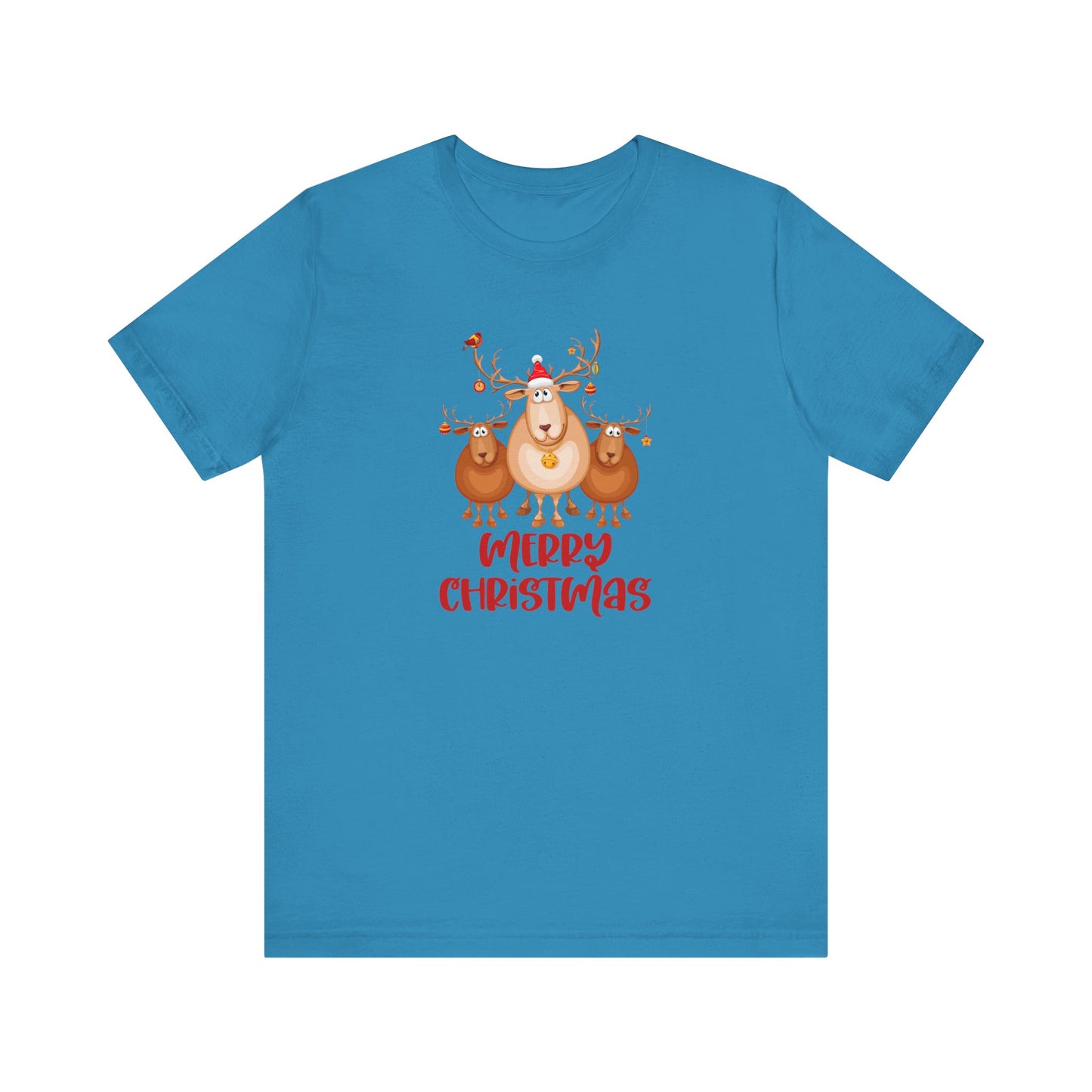 Merry Christmas Deer, Jersey Short Sleeve Tee