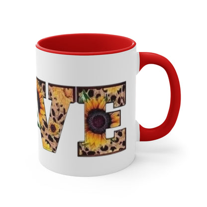 Sunflower Love, Accent Coffee Mug, 11oz
