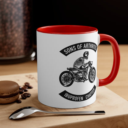 Sons of Arthritis Ibuprofen Chapter Accent Coffee Mug, 11oz